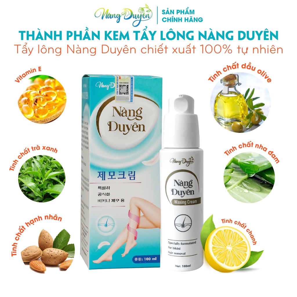 Kem Tẩy Lông Vùng Kín Nàng Duyên Chính Hãng, 100% Thiên Nhiên An Toàn- Cấp Ẩm, Tặng 1 Serum Triệt Lông Vĩnh Viễn