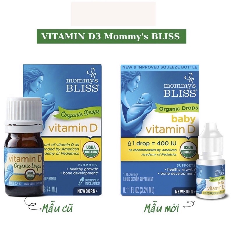 Vitamin D3 hữu cơ Mommy’s Bliss cho từ sơ sinh