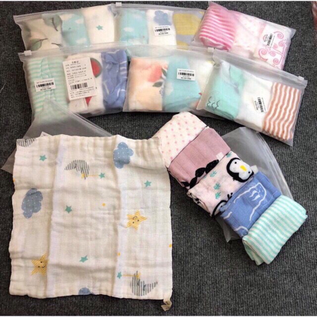 (nguyendangthuychi2019) dqt1903 - Set 3 khăn muslin