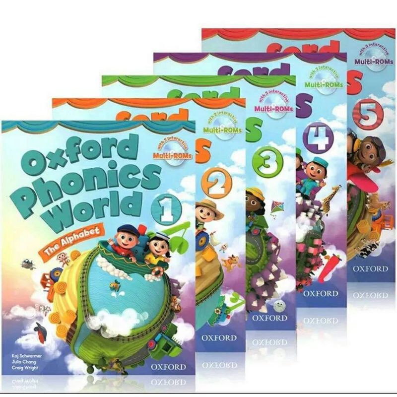 Oxford phonics world bản to A4- level 12345 (SB và WB), tặng file Mp3 và Mp4