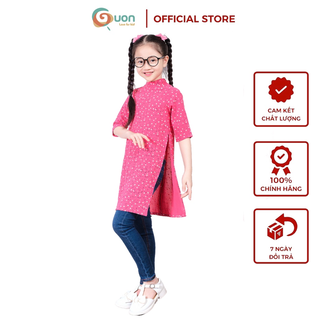 Set áo dài cổ cao cho bé gái từ 11 - 41kg - GUON