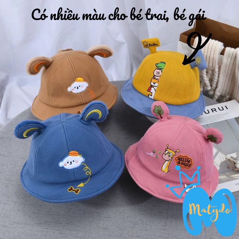 Mũ cho bé trai bé gái rộng vành mũ trẻ em mùa đông hình đám mây đáng yêu phụ kiện mũ nón