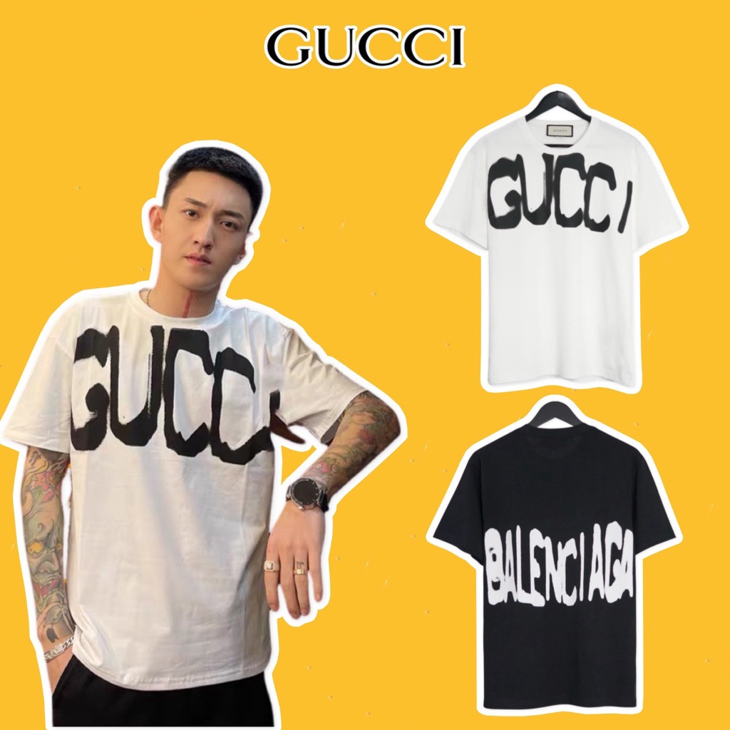 ÁO THUN GUCCI x BALENCIAGA , ÁO THUN IN CHỮ TAN CHẢY NAM NỮ UNISEX [FREE SHIP]