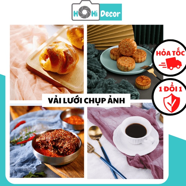 Vải Voan Lưới Mỏng Phụ Kiện Chụp Ảnh Sản Phẩm Đồ Ăn, Mỹ Phẩm, Bánh Trái - Shop Hohi Decor