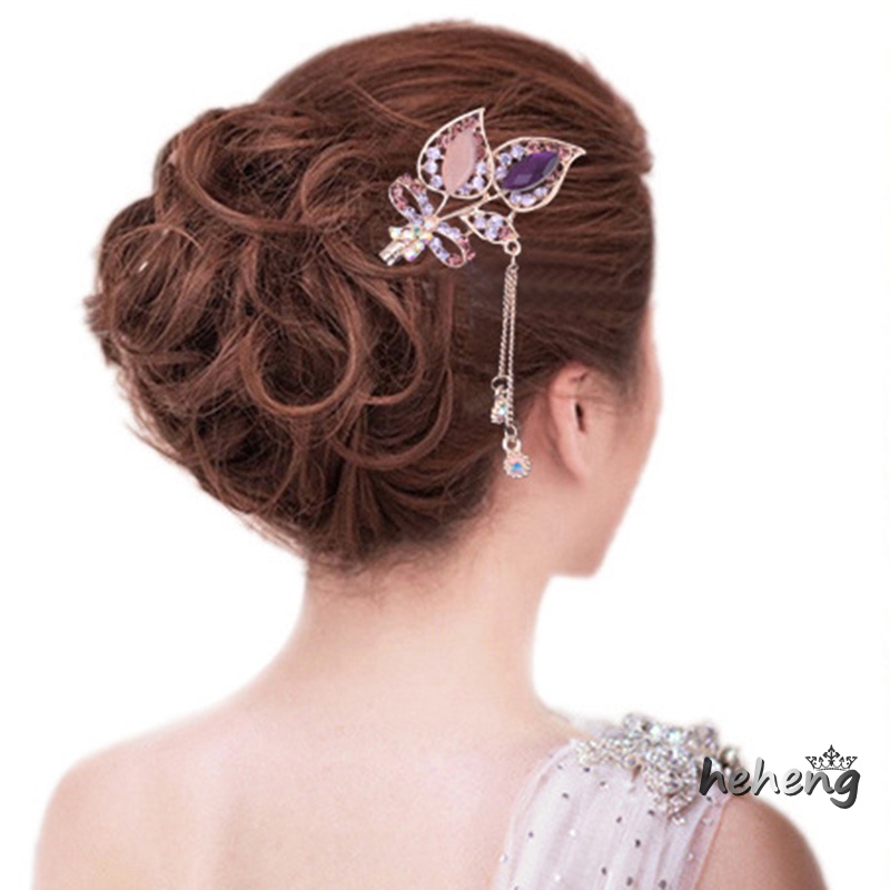 Trâm Cài Tóc Hợp Kim Đính Ngọc Trai Phối Tua Rua Phong Cách Trung Hoa Cổ Điển Cho Cô Dâu