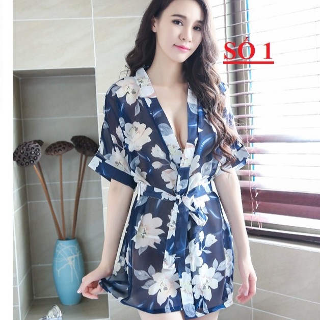 [Freesize < 60kg] Áo choàng ngủ sexy kimono size dưới 60kg đẹp giá rẻ - Mã 100012 | BigBuy360 - bigbuy360.vn
