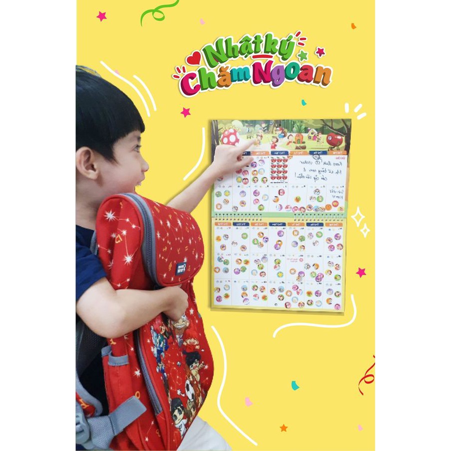 Bảng nhật ký chăm ngoan - Kèm sticker minh họa siêu dễ thương cho bé