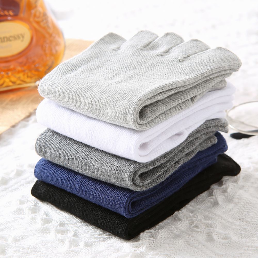 Vớ Cotton Thể Thao Năm Ngón Co Giãn Thoáng Khí Mềm Mại Nhiều Màu Sắc Cho Nam