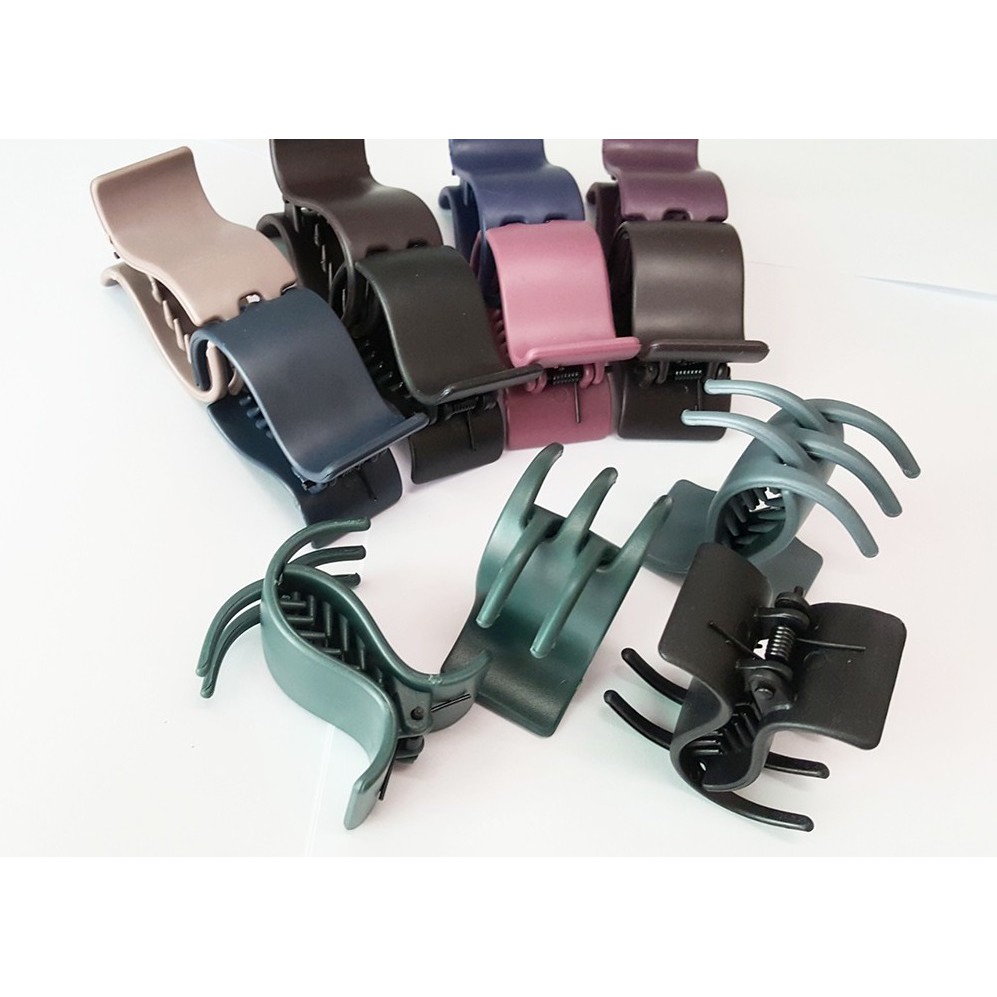 Set 12 Kẹp càng cua nhựa dẻo siêu bền, không gãy loại 3, 5 Răng Đen Nhám, Trắng Trong Phong Cách Trẻ Trung