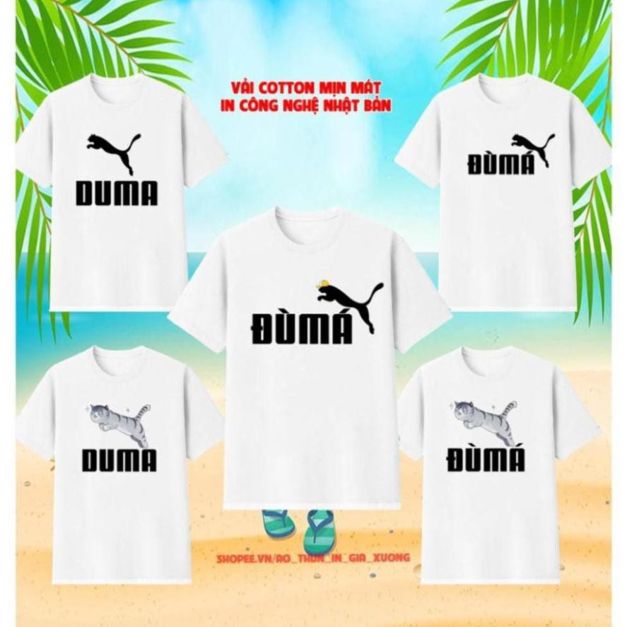 Áo thun logo duma, vải cotton mịn mát, áo thun nam nữ trend 2021