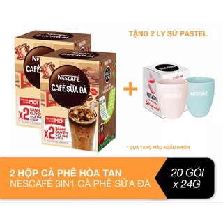 Tặng 1 ly sứ - Date 5/22 Hộp 10 gói x 24g NESCAFE Café Cà phê sữa đá