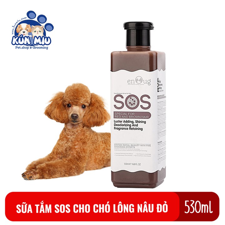 Sữa tắm cho chó lông nâu đỏ SOS 530ml chai màu nâu, hàng chính hãng