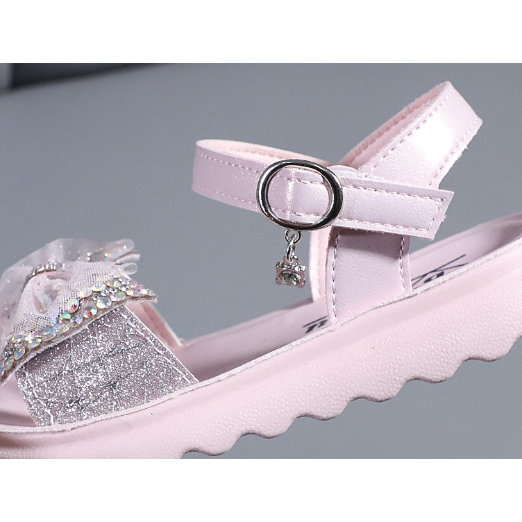 sandal bé gái size 26-37 nhũ nơ đá dễ thương