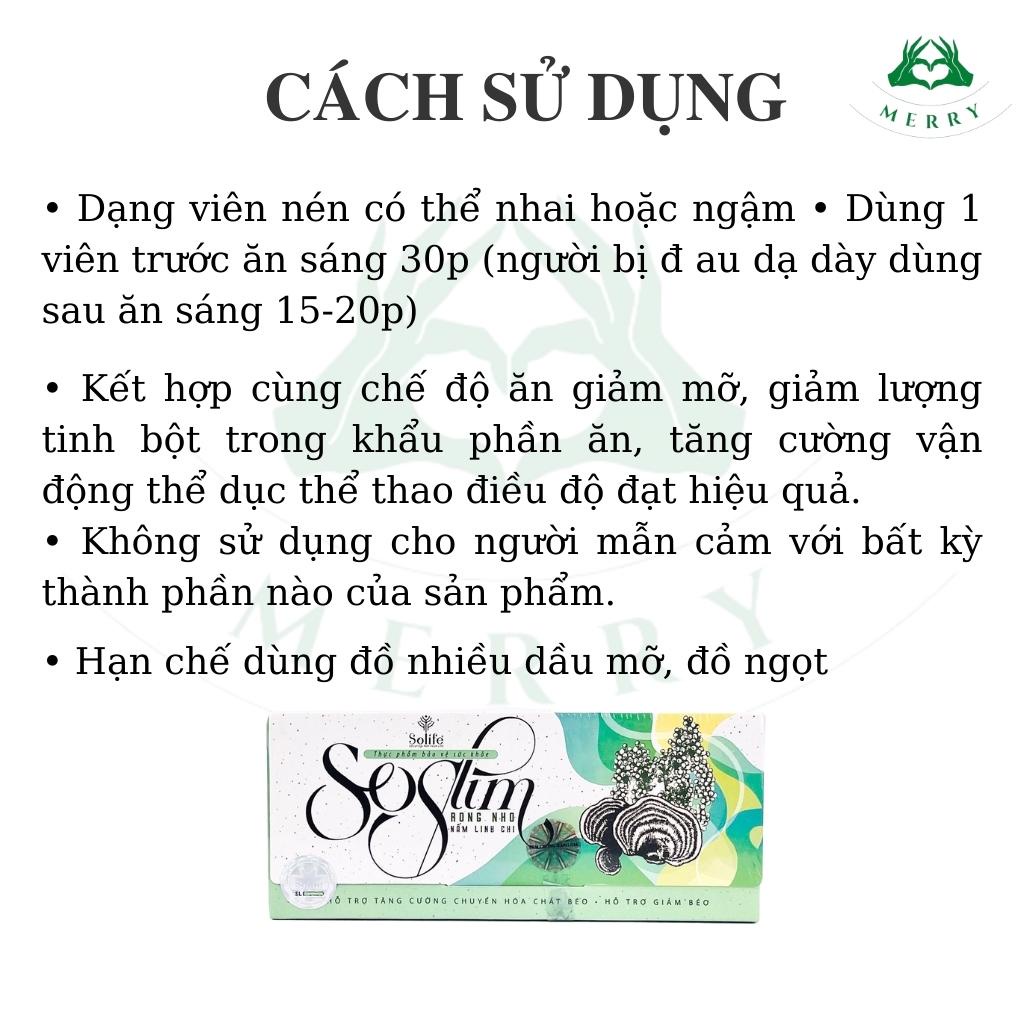 Kẹo Giảm Cân SoSlim Chính Hãng MERRY STORE Rong Nho Nấm Linh Chi Giảm Cân Hiệu Quả An Toàn, Đánh Bay Mỡ Toàn Thân