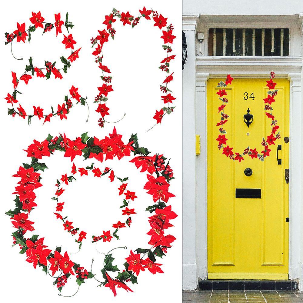 FOREVER Dây Lá Bạch Đàn Nhân Tạo Màu Đỏ Trang Trí Phông Nền Tiệc Cưới / Giáng Sinh DIY