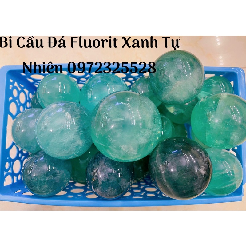 Bi Cầu Đá Xanh Fluorite Tự Nhiên Phong Thuỷ
