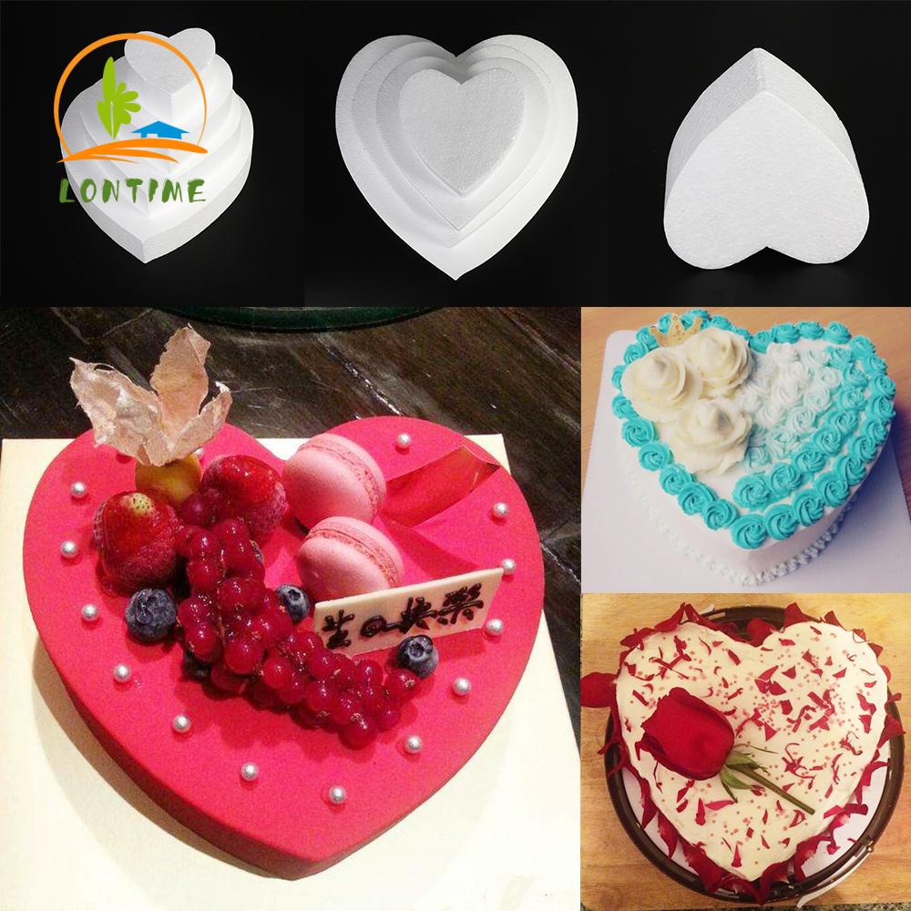 4/6/8/10 inch Dummy Heart Shaped Foam Cake Mould Practice Model Cake Accessories