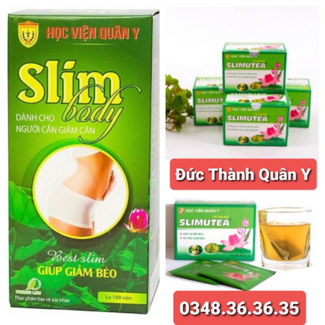 Bộ Giảm Cân 1 Slimbody + 4 Trà Slimutea - Học viện Quân Y