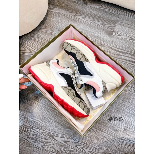 Giày thể thao sneaker nâng đế đế hồng siêu nhẹ fullbox