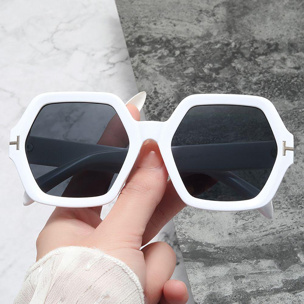 Kính Mát Hình Đa Giác Gọng Lớn Chống Bức Xạ UV400 Chống Bức Xạ Phong Cách Hàn Quốc Cho Nữ