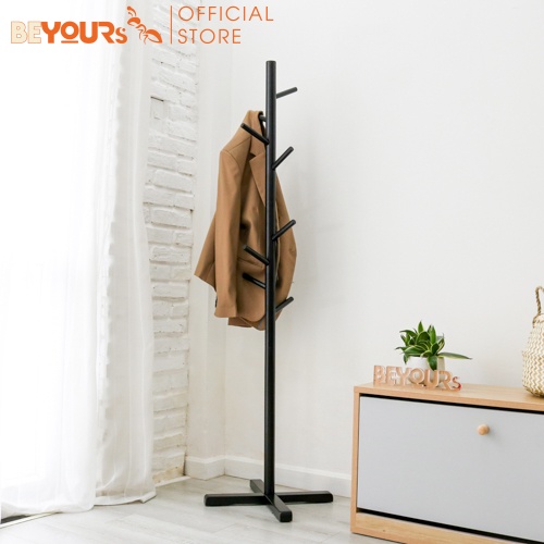 Cây treo quần áo BEYOURs Standing Hanger gỗ cao su tự nhiên, treo nhiều đồ, chịu lực tốt (3 màu: trắng, đen, gỗ)