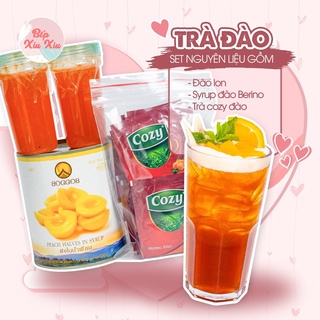 Trà đào Bếp Xíu Xiu set nguyên liệu lớn thành phẩm 60-65 ly làm tại nhà