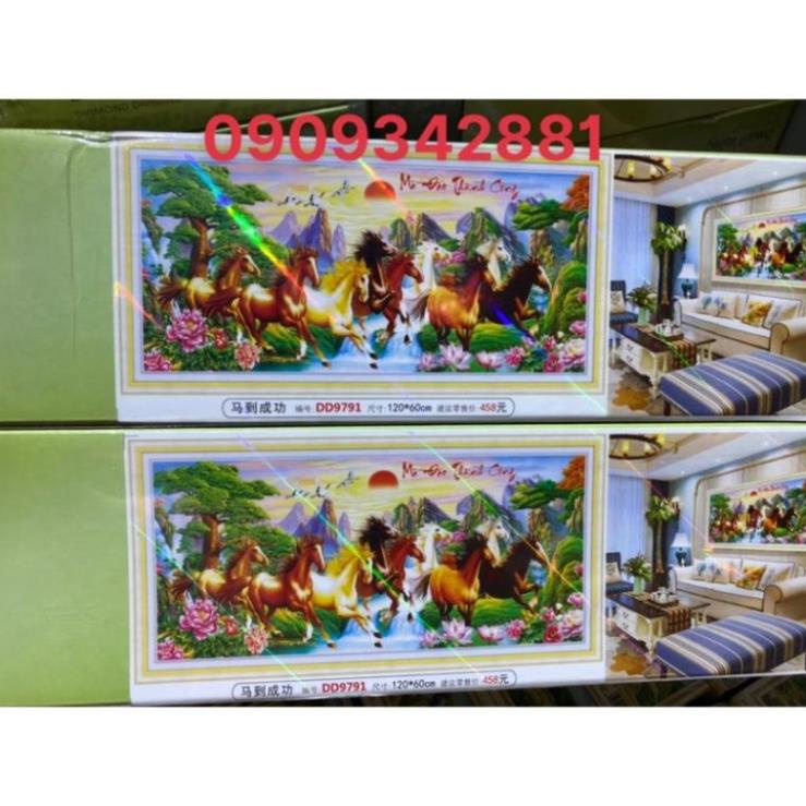 Tranh đính đá  Mã đáo thành công  mẫu mới. dream valley 121 *60 cm -D9791 ( chưa đính) | BigBuy360 - bigbuy360.vn