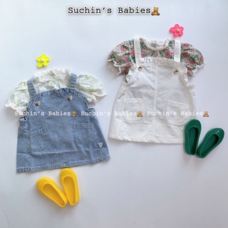 Set váy yếm và áo xinh cho bé gái Suchin