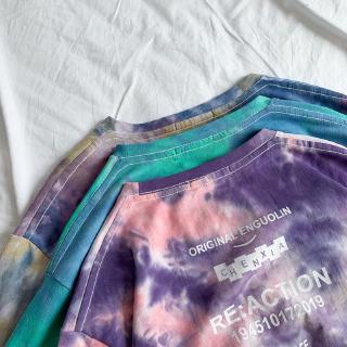 【COD】T-shirt with gradient tie-dye printing