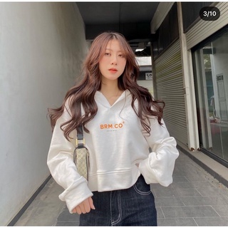 Áo crotop hoodie kem của BRM.CO