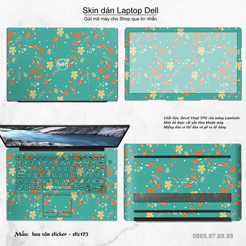 Skin dán Laptop Dell in hình Hoa văn sticker nhiều mẫu 29 (inbox mã máy cho Shop)