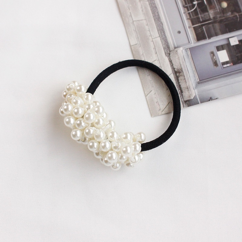 Dây Buộc Tóc Cao Su Bọc Da Đính Hạt Ngọc Trai Phong Cách ins Dành Cho Bạn Nữ