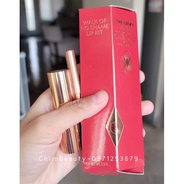 Set chì kẻ môi và son Fullsize Charlotte Tilbury màu Walk of No Shame