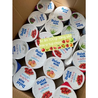 Sữa chua Dalatmilk ăn dâu tằm và đào ( sáu đào- bốn dâu tằm)