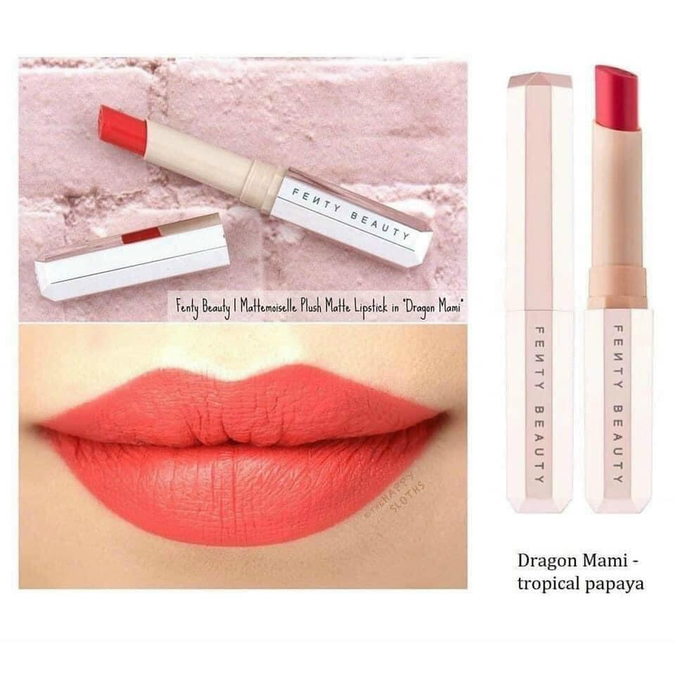 Son Fenty Beauty Mattemoiselle Plush Matte Lipstick Dragon Mami đỏ Hồng Son Li Thefaceholic Com