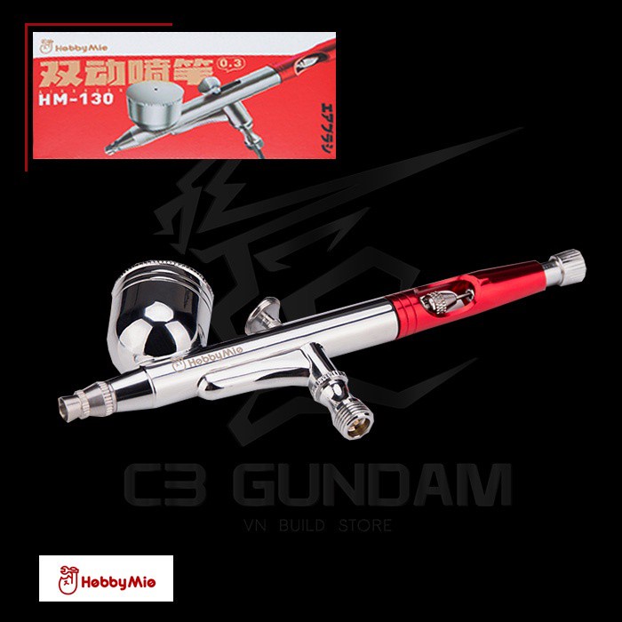 SÚNG PHUN SƠN MÔ HÌNH BÚT VẼ KĨ THUẬT AIRBRUSH HM-130 0.3mm HOBBY MIO HOBBY MIU