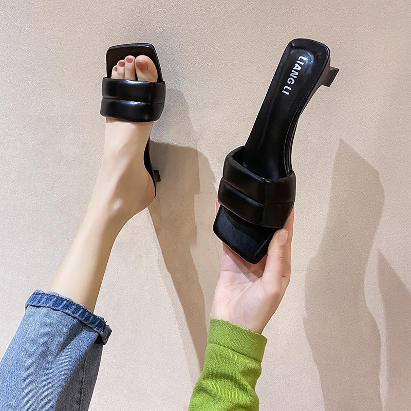 Dép Cao Gót Mũi Vuông Thời Trang Mùa Hè Dành Cho Nữ 02121