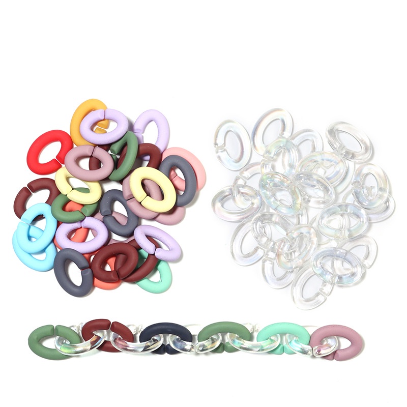 Set 50 Khóa Nhựa Trong Suốt Hình Oval Nhiều Màu Cho Túi Xách Nữ