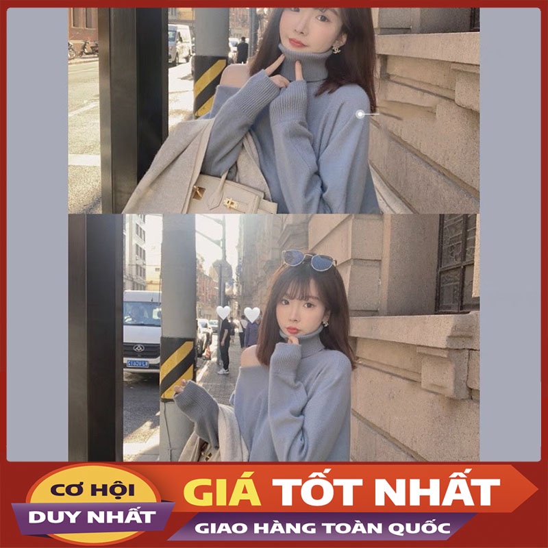 Áo Len Khoét Vai Cổ Lọ Dày Dặn Hàng Loại 1 M232-Violet
