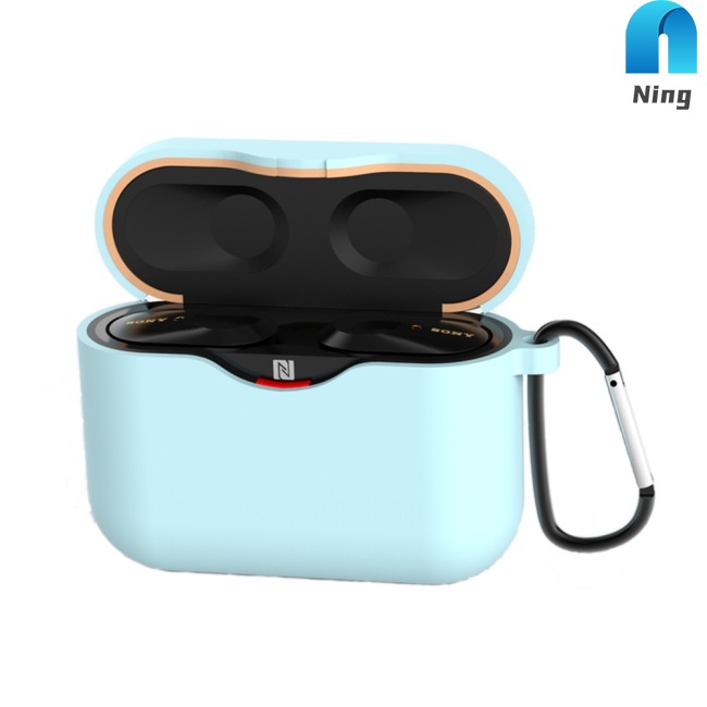 Vỏ Bảo Vệ Hộp Sạc Tai Nghe Bluetooth SONY WF-1000XM3 Bằng Silicon Có Móc Chống Thất Lạc