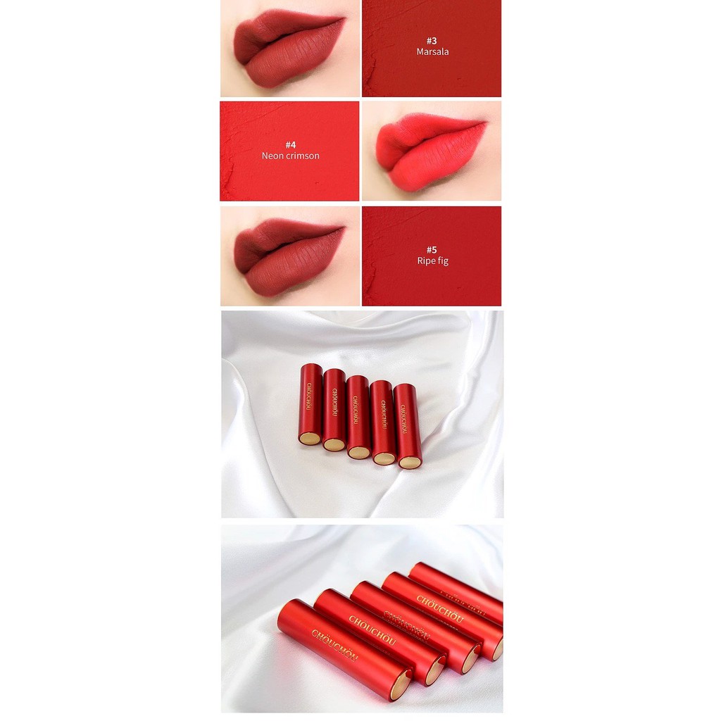 Son Thỏi Lì, Mềm Mịn Môi ChouChou Signature Premier Matt Rouge Red Limited