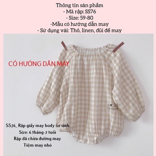 Rập giấy may body tay raglan cho bé_SS76