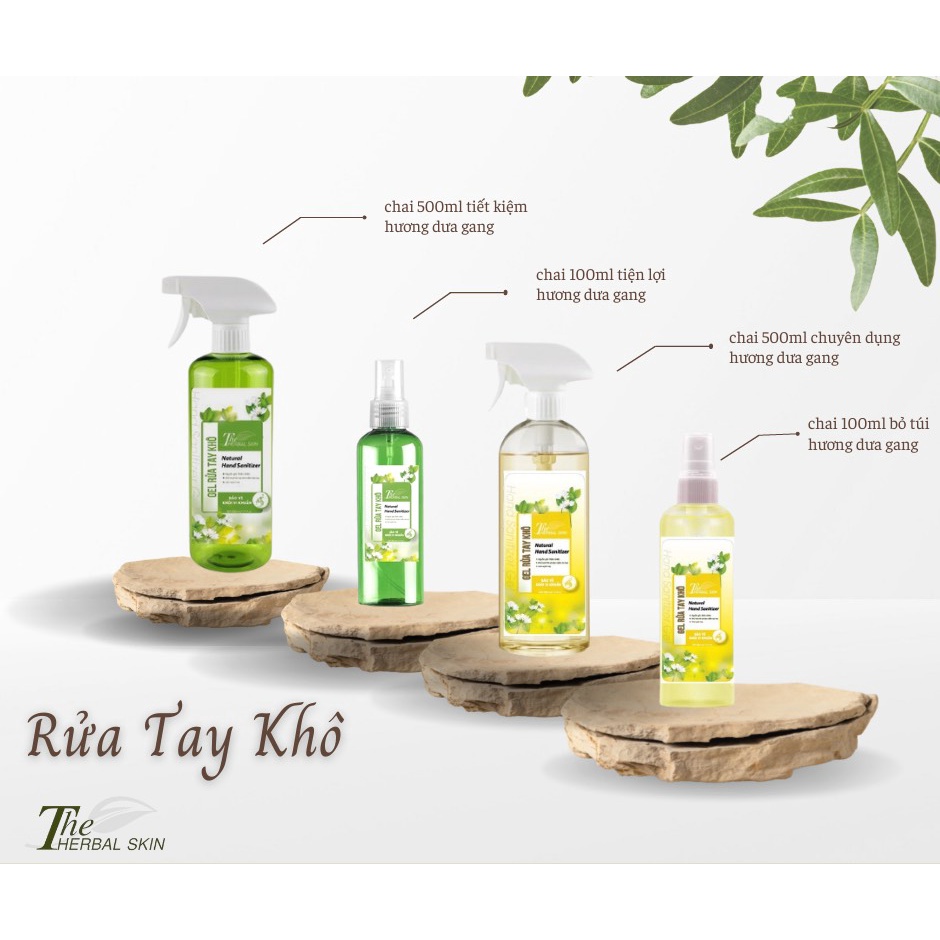 Rửa Tay Khô The Herbal Skin 100ml Dưa Gang - Hương Hoa