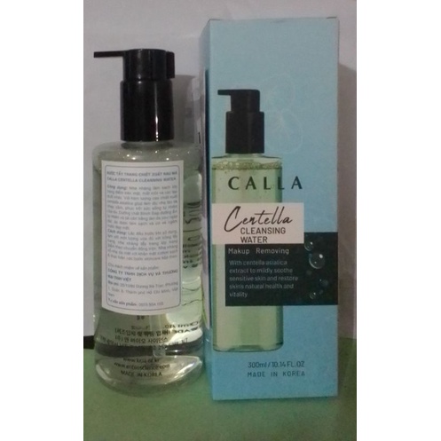 Nước tẩy trang chiết khấu từ rau má 300ml giá tem 296k -Calla -nhập khẩu Hàn QuốcCALLA CENTELLA CLEANSING WATER