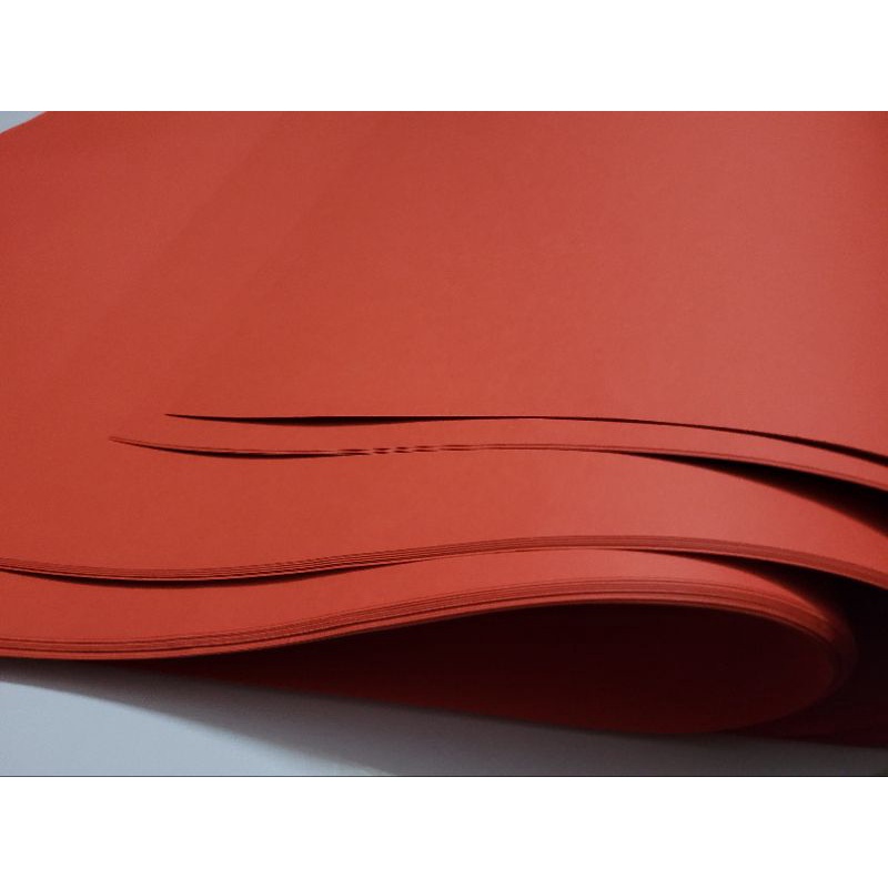 Giấy đỏ, bìa đỏ làm quạt, làm đồ trang trí Tết