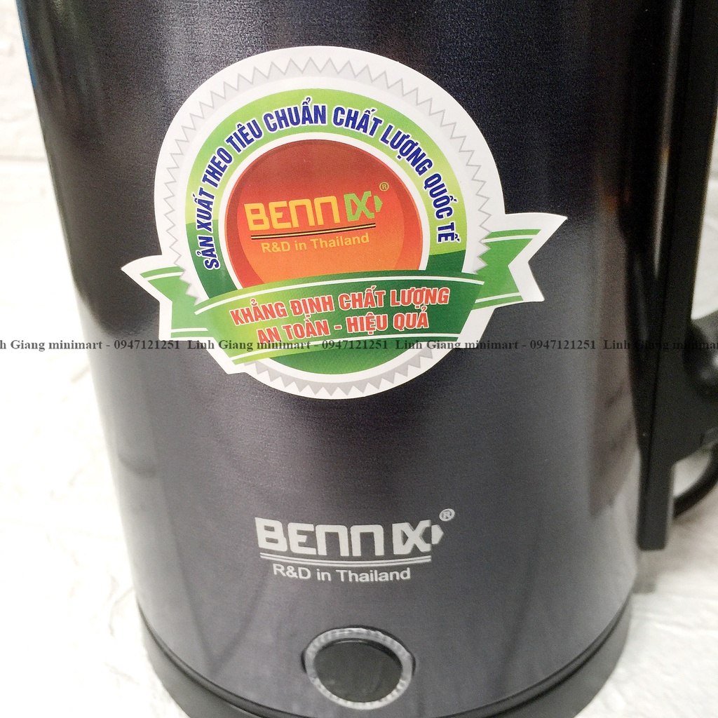 Ấm siêu tốc Bennix BN119EK 2L Công suất 1500W Hàng chính hãng Bảo hành 12 tháng