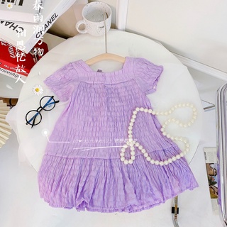 váy xốp cổ vuông đuôi cá bé gái