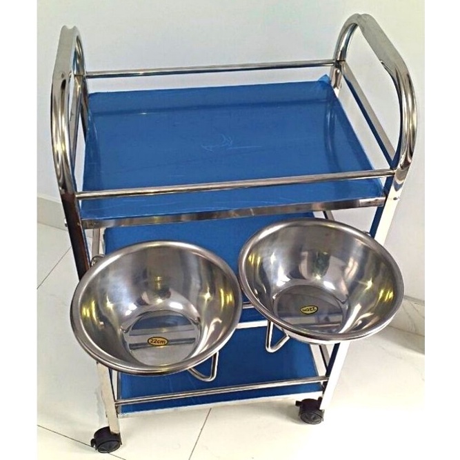 Xe đẩy 3 tầng inox kệ inox có bánh xe đa năng xe đẩy inox spa