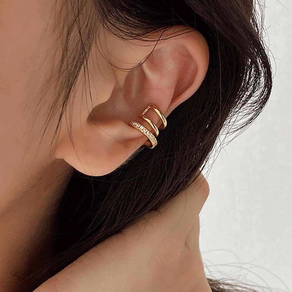 MXGOODS Set 2 Khuyên Vành Tai Đính Đá Thời Trang Cho Nữ