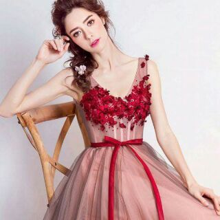 ĐẦM MAXI DẠ HỘI MAXI CỔ TIM